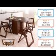 画像7: 天然木バタフライ伸長式収納ダイニングセット【kippis!】キッピス (7)