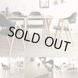 画像: 天然木北欧デザインレザーチェア・ベンチダイニングセット【Greta】グレタ