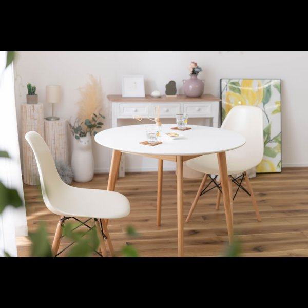 画像10: コンパクトラウンドテーブルダイニングセット【Brigitta】 (10)