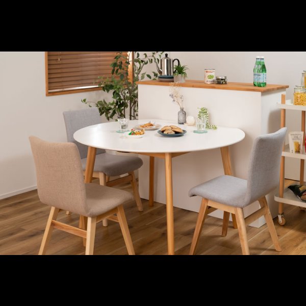 画像16: 変形ラウンドテーブル 【Simeon】 省スペースに設置可能 (16)