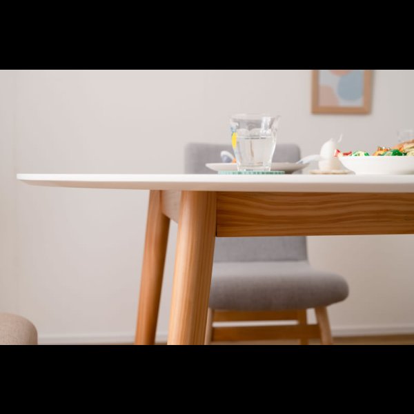 画像21: 変形ラウンドテーブル 【Simeon】 省スペースに設置可能 (21)