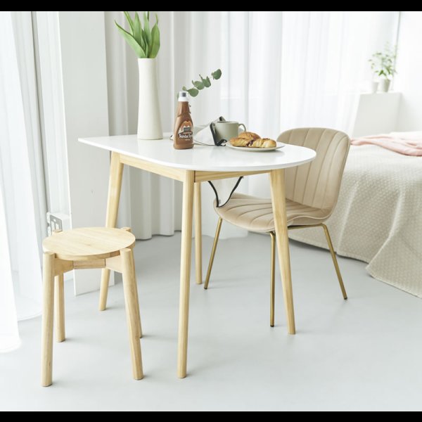 画像6: 壁付けも出来る！ミニマルデザインダイニングテーブル【Adela】 (6)