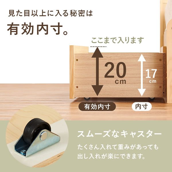画像8: カントリー調デザイン布団も使える頑丈収納ベッド【Denise】 (8)
