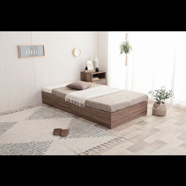 画像3: シンプルデザインヘッドレス収納ベッド【Primus】プリームス (3)