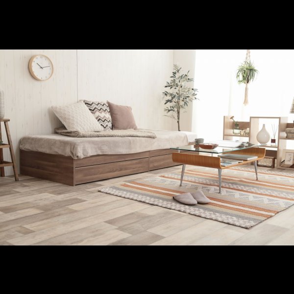 画像16: シンプルデザインヘッドレス収納ベッド【Primus】プリームス (16)