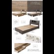 画像6: フラップテーブル付きヴィンテージデザイン多機能棚付き収納ベッド【Catty2】 日本製 (6)