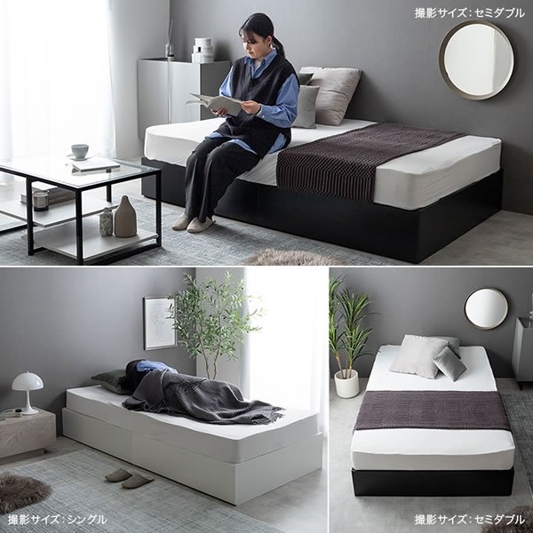 画像10: ヘッドレスデザインスチールパイプベッド【Stock】引き出し収納付き (10)