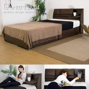 画像: クッション・テーブル付き収納ベッド【comfort】コンフォート セール価格
