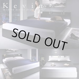 画像: クイーンサイズ対応ベーシックデザイン引き出し収納ベッド【Kevin】ケヴィン
