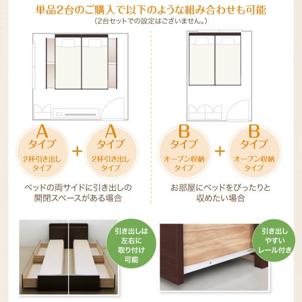画像8: BOX収納・布団が干せるすのこが選べる国産連結ベッド【Balder】バルデル (8)