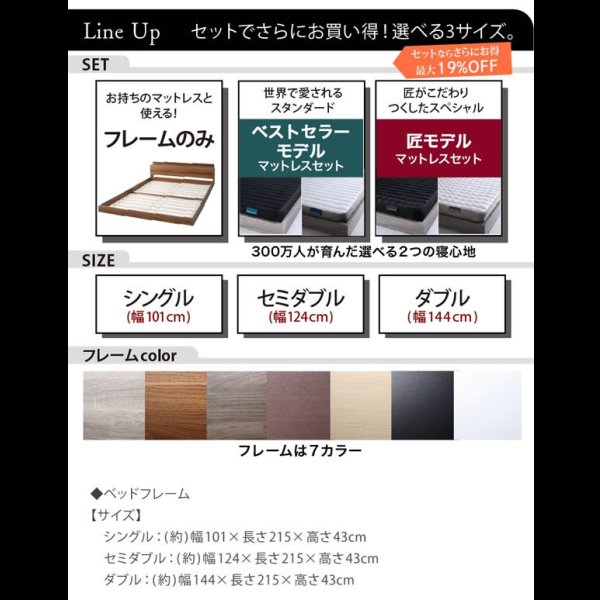 画像24: 使いやすさを改善した満足フロアベッド【Terence】 7色展開 (24)