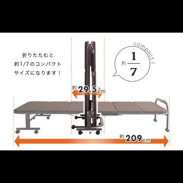 画像8: 高反発ウレタンで寝心地抜群！コンパクト折りたたみベッド【Herbert】 (8)