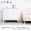 画像2: ホワイト×ローズゴールド 幅80キャビネット【Gilded Petal】日本製・完成品 (2)
