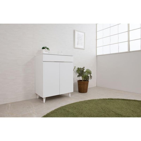 画像4: キャビネット 幅60 フレンチシャビ―家具【whiteliv】 (4)