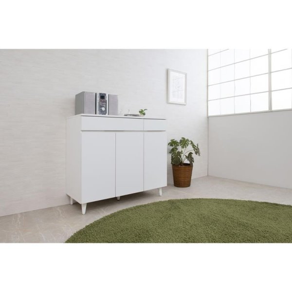 画像4: キャビネット 幅90 フレンチシャビ―家具【whiteliv】 (4)