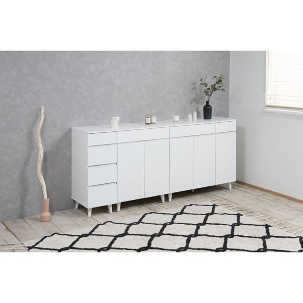 画像11: キャビネット 幅90 フレンチシャビ―家具【whiteliv】 (11)