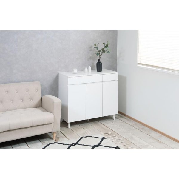 画像16: キャビネット 幅90 フレンチシャビ―家具【whiteliv】 (16)