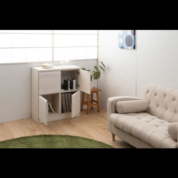 画像8: 桐材を使ったスクエアキャビネット【Enix】 幅72 扉タイプ (8)