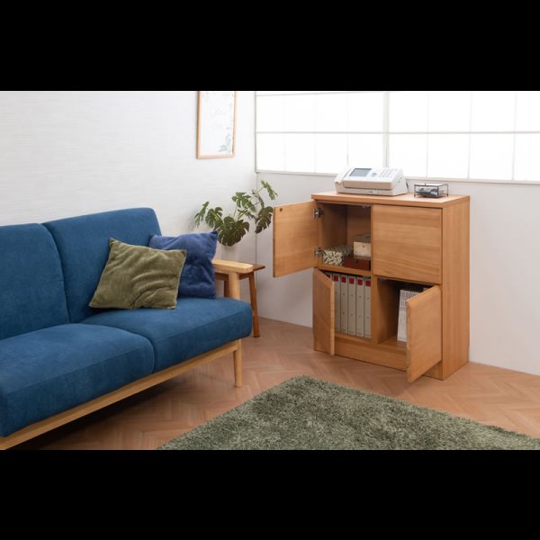 画像21: 桐材を使ったスクエアキャビネット【Enix】 幅72 扉タイプ (21)