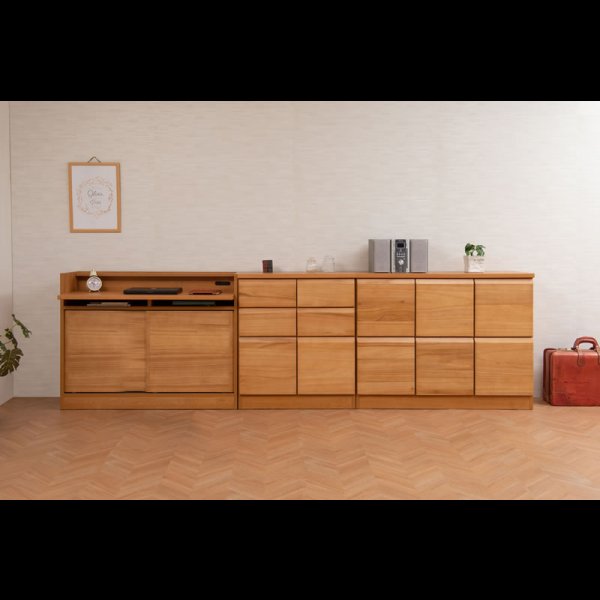 画像23: 桐材を使ったスクエアキャビネット【Enix】 幅72 扉タイプ (23)