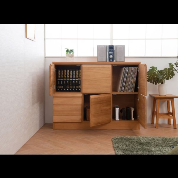 画像21: 桐材を使ったスクエアキャビネット【Enix】 幅107.5 扉タイプ (21)