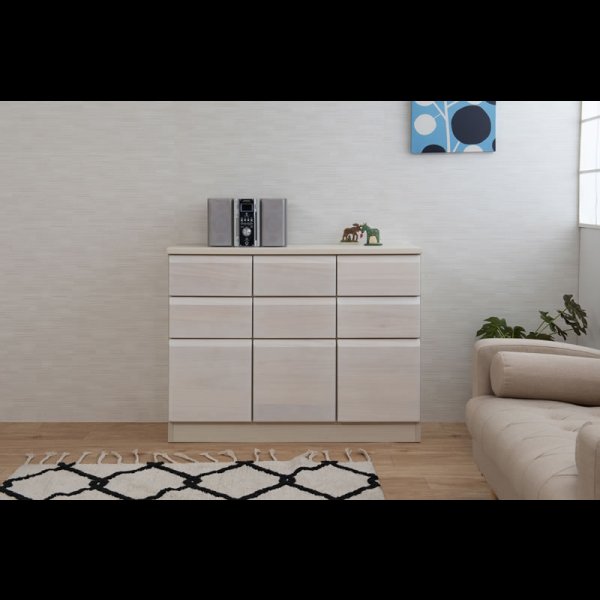 画像7: 桐材を使ったスクエアキャビネット【Enix】 幅107.5 扉+引出しタイプ (7)