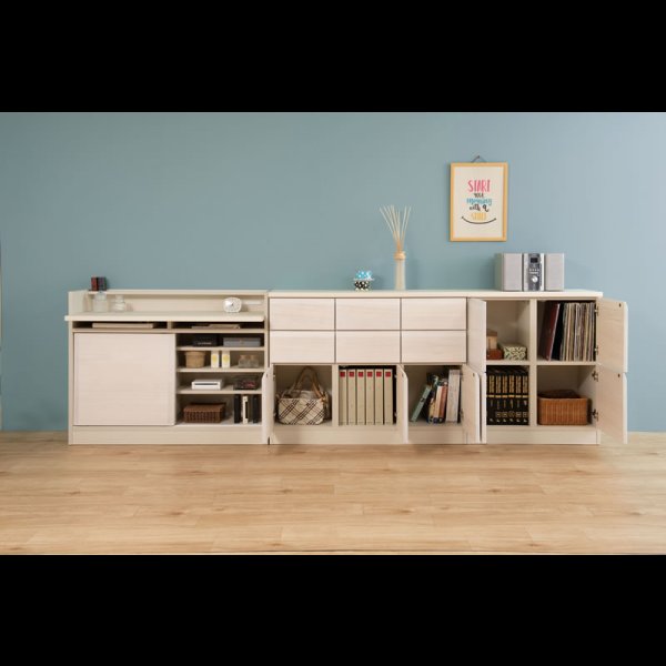 画像12: 桐材を使ったスクエアキャビネット【Enix】 幅107.5 扉+引出しタイプ (12)