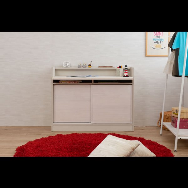 画像7: 桐材を使ったスクエアキャビネット【Enix】 幅107.5 デスクタイプ (7)