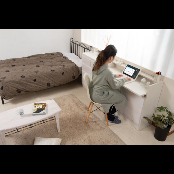 画像11: 桐材を使ったスクエアキャビネット【Enix】 幅107.5 デスクタイプ (11)