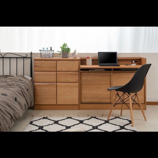 画像22: 桐材を使ったスクエアキャビネット【Enix】 幅107.5 デスクタイプ (22)