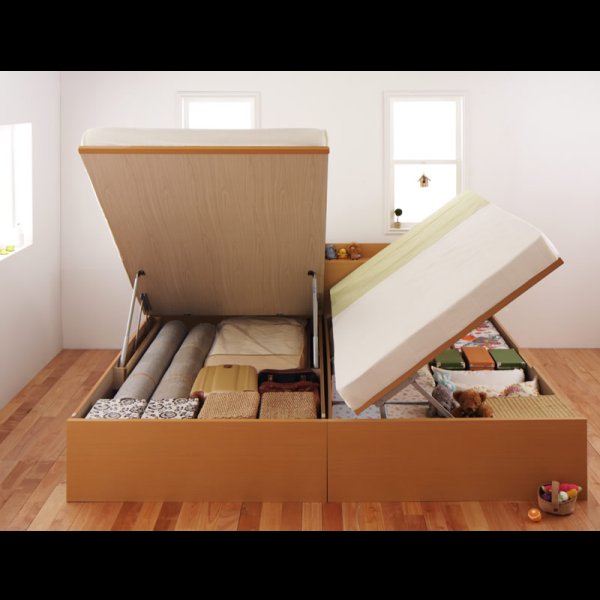 画像6: シンプル棚タイプ・ガス圧式大容量収納ベッド【Dania】ダニア (6)