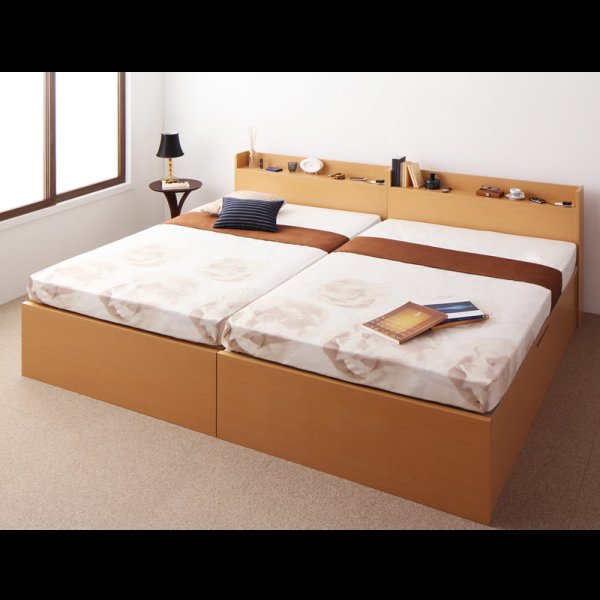 画像8: シンプル棚タイプ・ガス圧式大容量収納ベッド【Dania】ダニア (8)