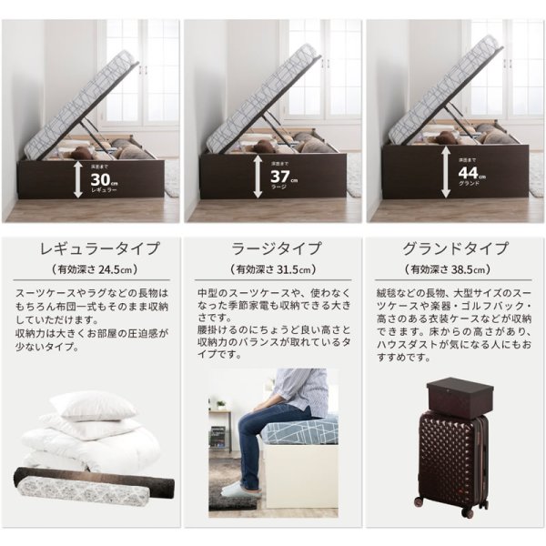 画像9: 高品質日本製ガス圧式収納ベッド【Melvin】棚付き お買い得価格シリーズ (9)
