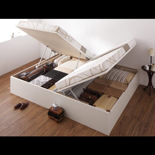 画像11: ヘッドレス仕様ガス圧式大容量収納ベッド【Stevia】ステビア (11)