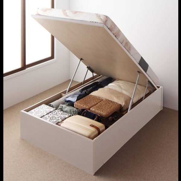 画像13: ヘッドレス仕様ガス圧式大容量収納ベッド【Stevia】ステビア (13)