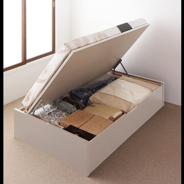 画像14: ヘッドレス仕様ガス圧式大容量収納ベッド【Stevia】ステビア (14)