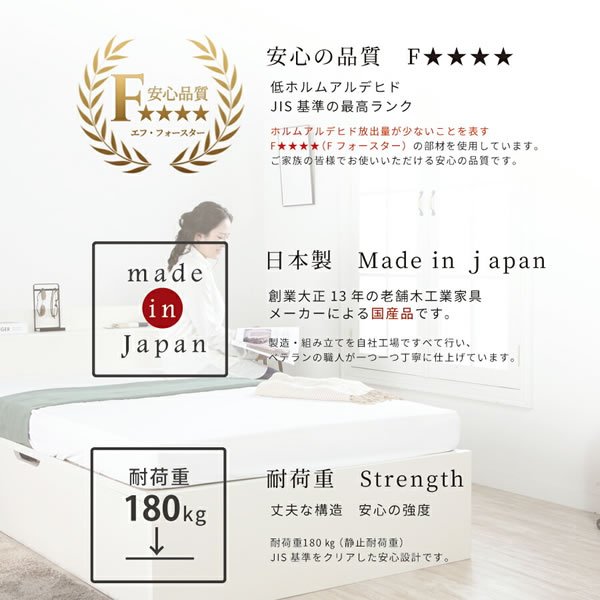 画像11: ヘッドレス仕様国産ガス圧式大容量収納ベッド【Benoit】　お買い得モデル (11)
