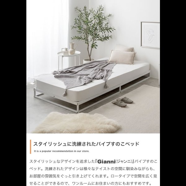 画像3: シンプルパイプ＆すのこローベッド【Gianni】ヘッドレス (3)