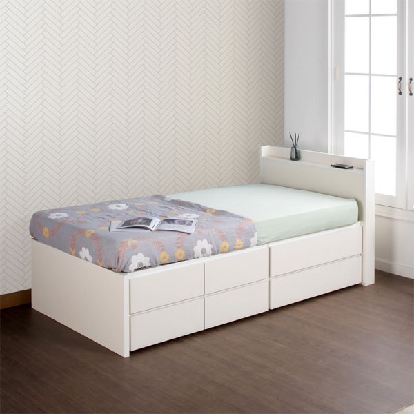 画像8: 引き出しタイプが選べるショート丈チェストベッド【Varier-s】日本製 スリム棚 (8)