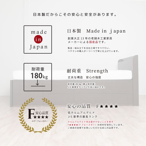 画像17: 引き出しタイプが選べるチェストベッド【Varier】日本製 角丸スリム棚 (17)