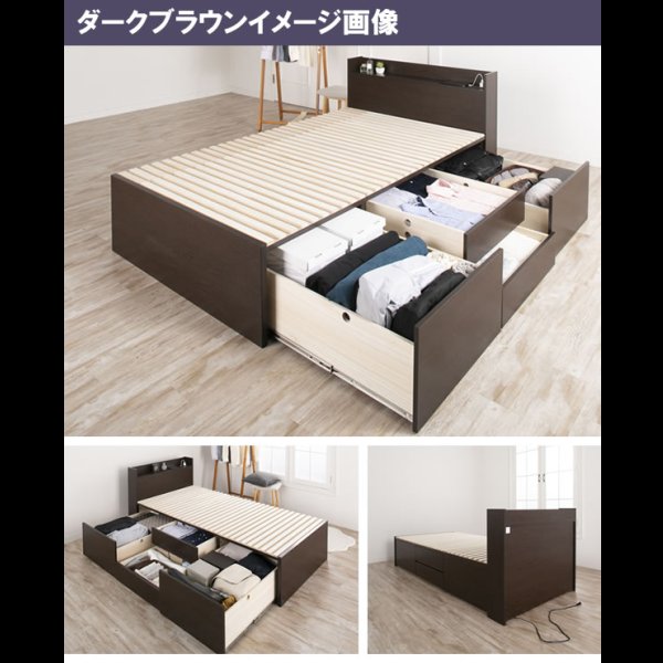 画像20: 奥行きが深い頑丈大型引き出しベッド【Deep2】日本製 スタンダード (20)