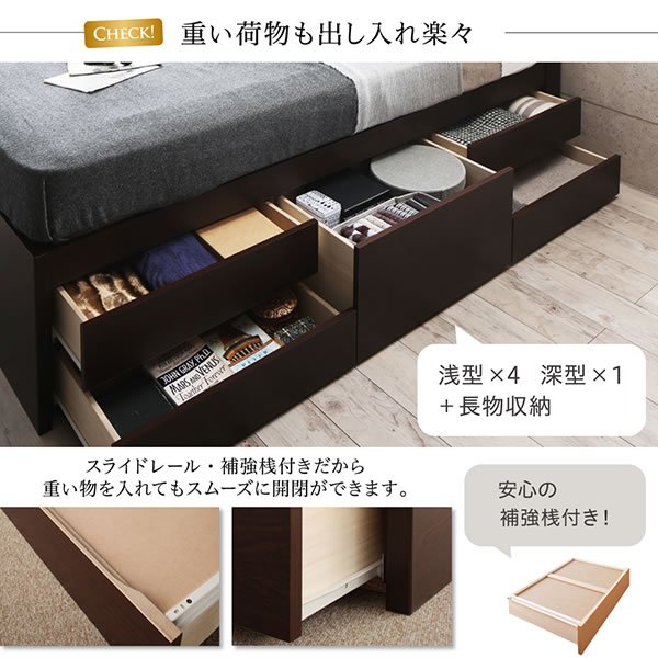 画像7: 頑丈ベッドシリーズ【Tough】タフ 日本製 布団干し対応BOX型チェストベッド (7)