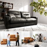 画像: 高級感のあるヴィンテージデザインレザー調ソファ【Cesare】分割タイプ
