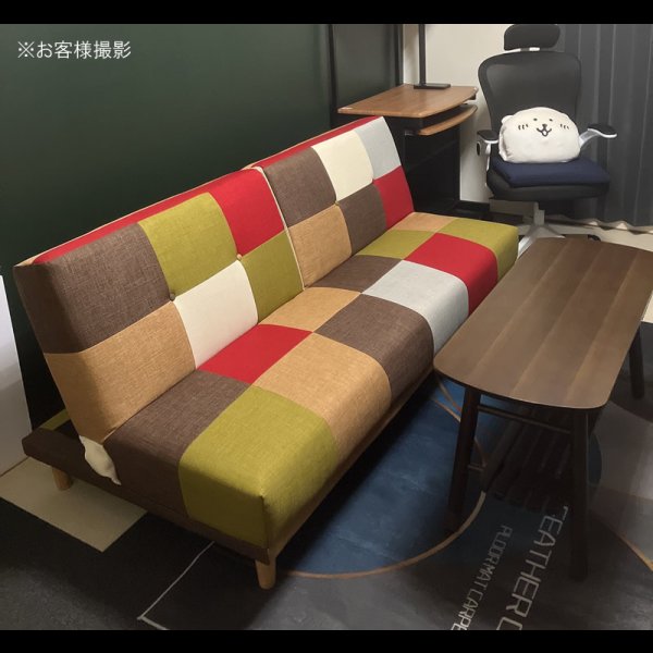 おしゃれでかわいいパッチワークデザインソファベッド【Potina
