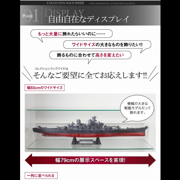 画像4: 壁面収納家具シリーズ　コレクションラック ワイド (4)
