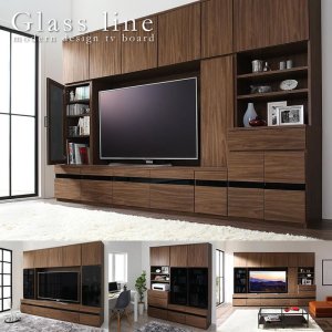 画像: ハイタイプテレビボード【Glass line】グラスライン　壁面収納シリーズ家具