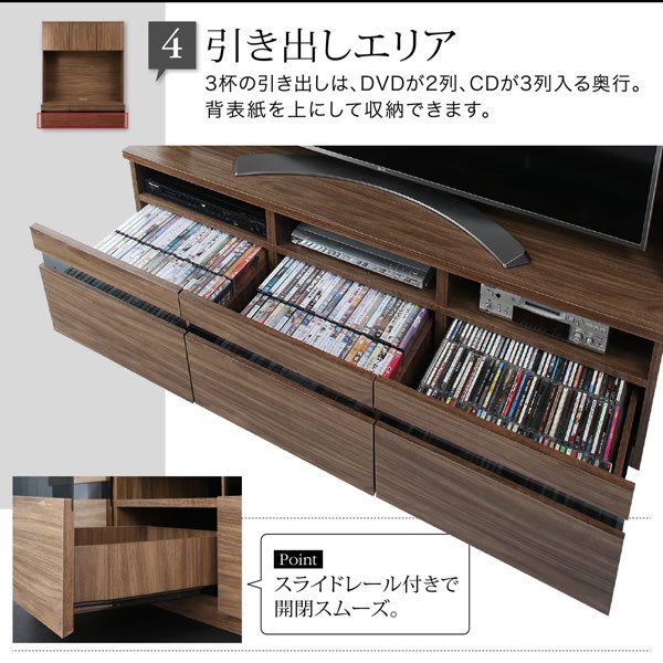 画像9: ハイタイプテレビボード【Glass line】グラスライン　壁面収納シリーズ家具 (9)