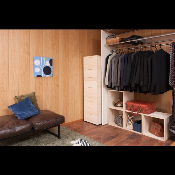 画像9: 日本製・完成品隠しキャスター付きスタッキング式桐衣装箱【桐心】 (9)