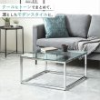 画像5: シルバーフレームが美しいガラス正方形リビングテーブル幅70 (5)
