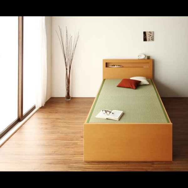 モダン＆スリム棚付きチェスト仕様畳ベッドを通販で安く買うなら